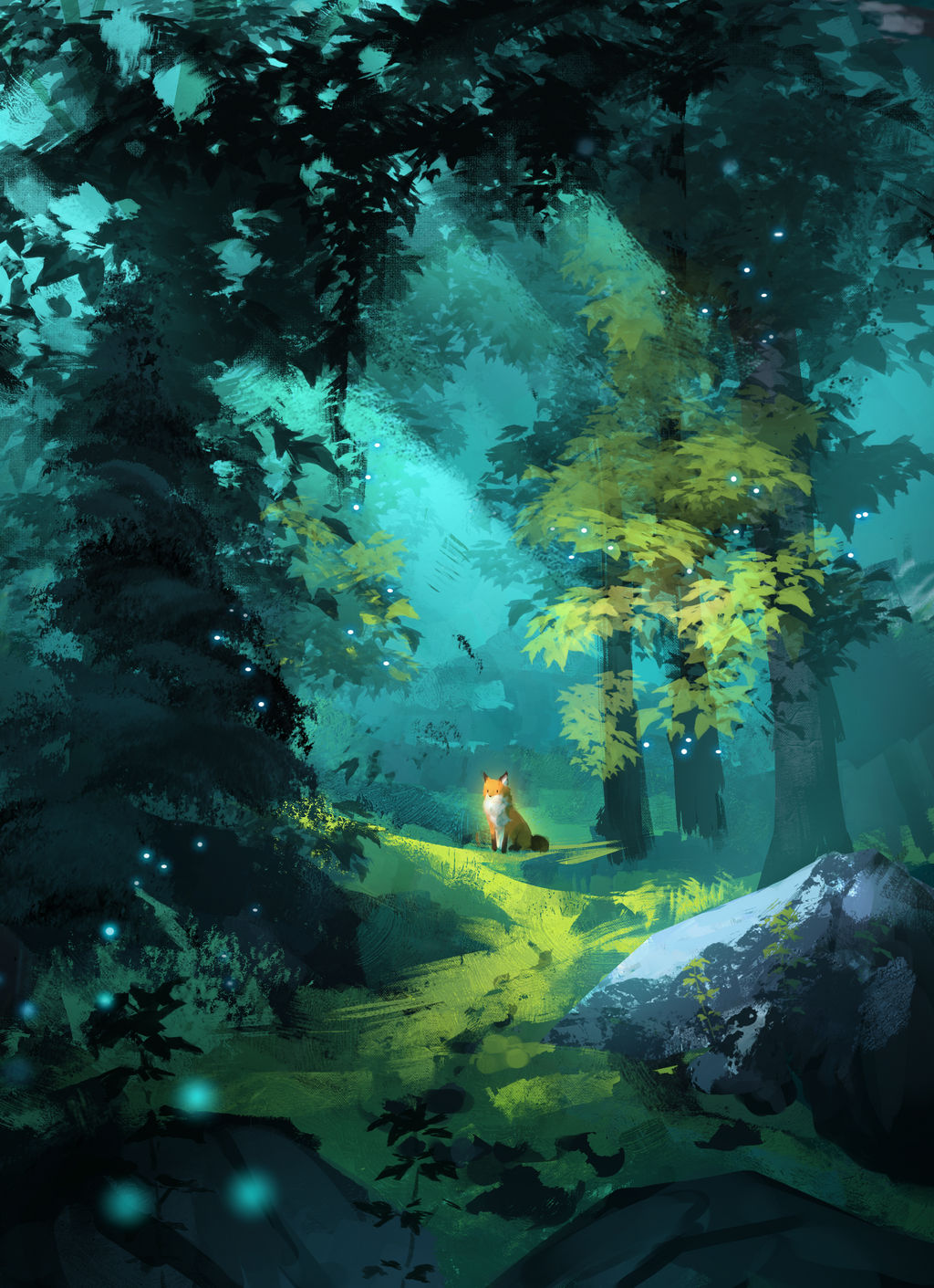 Forest Foxtale Fox in forest by AmaryllisNO on DeviantArt