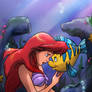 Ariel and Flounder. hearts