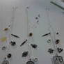 Recycled xmas card necklaces ( glass pendants )