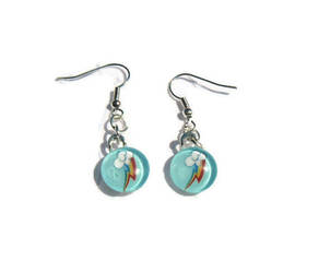 Rainbow Dash glass tile earrings