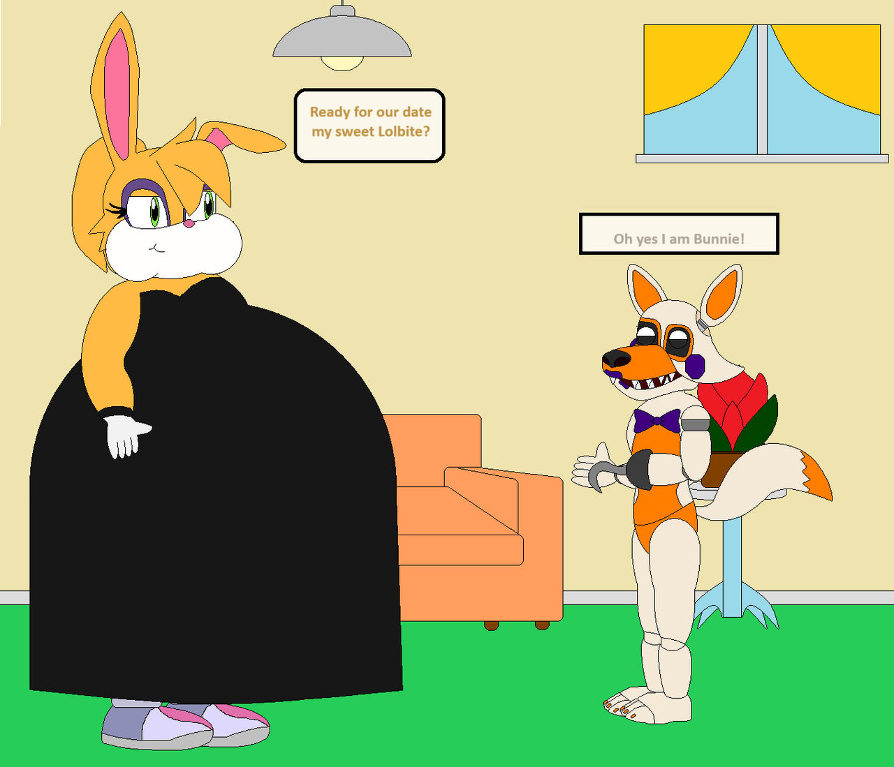 Lolbyte Lolbit and Bunnie get ready by Maria-hearts on DeviantArt