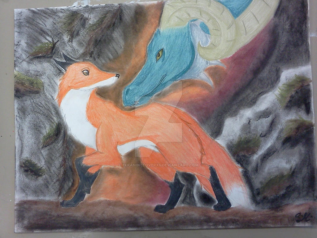 Fox Dragon Deviantart fox and the dragon by 1xkanineloverx5 on DeviantArt