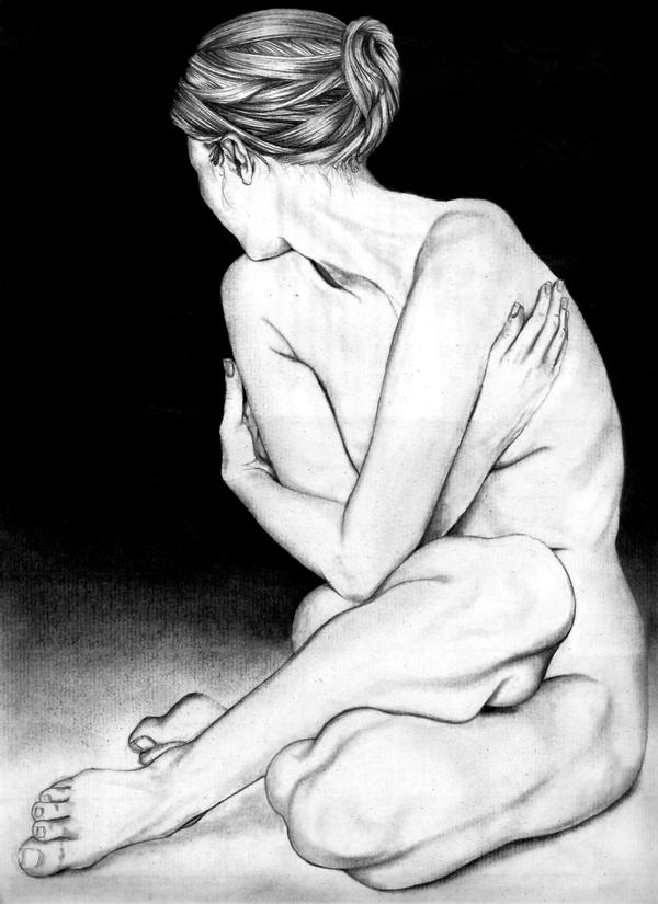 Nude female, graphite