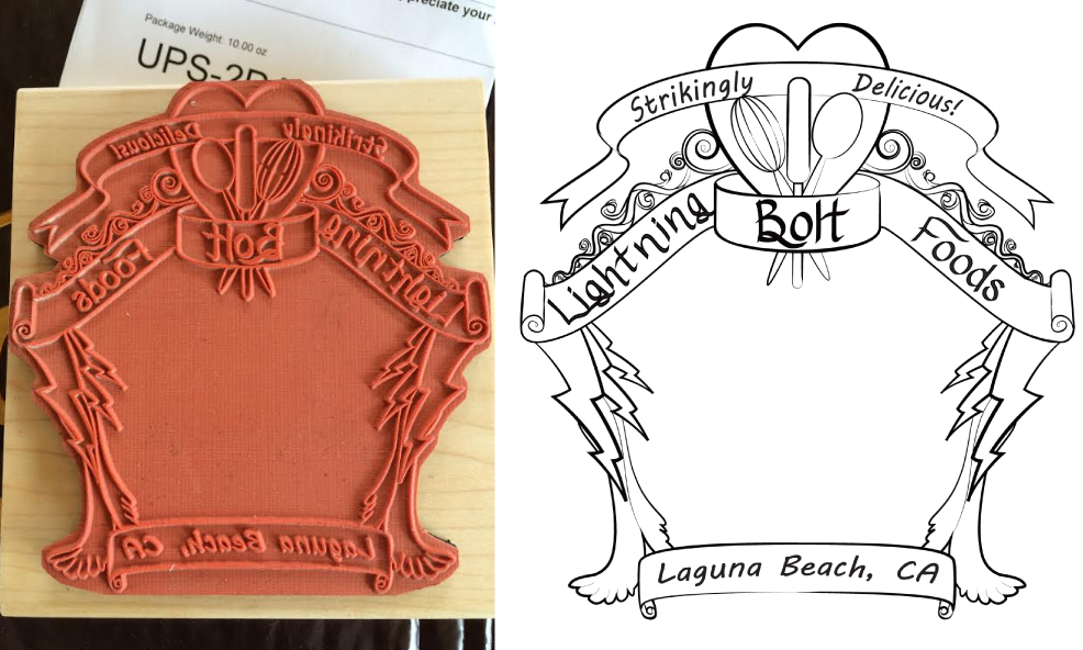 Logo frame to rubber stamp