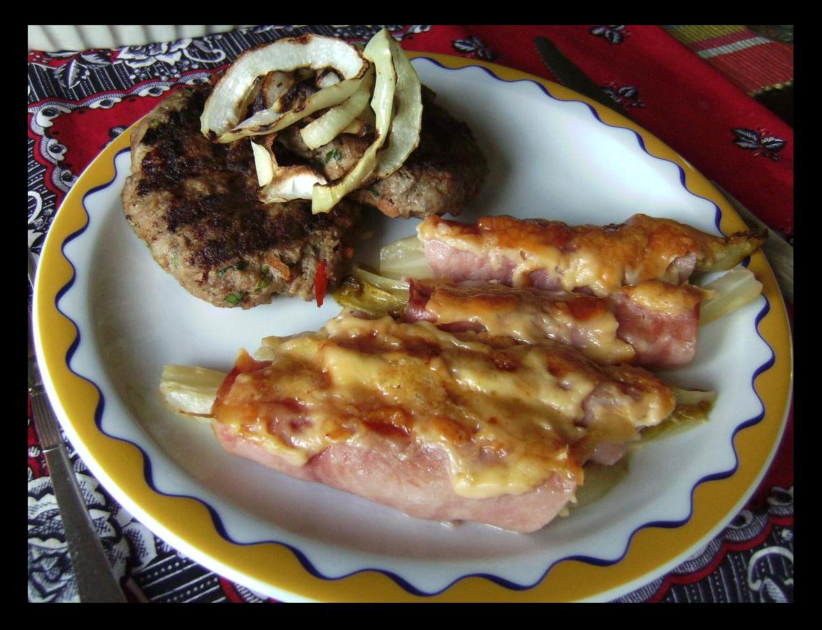 dinner with grilled hamburger