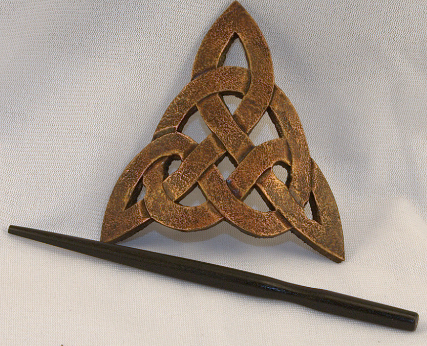 Leather Celtic Trinity Knot Hair Barrette