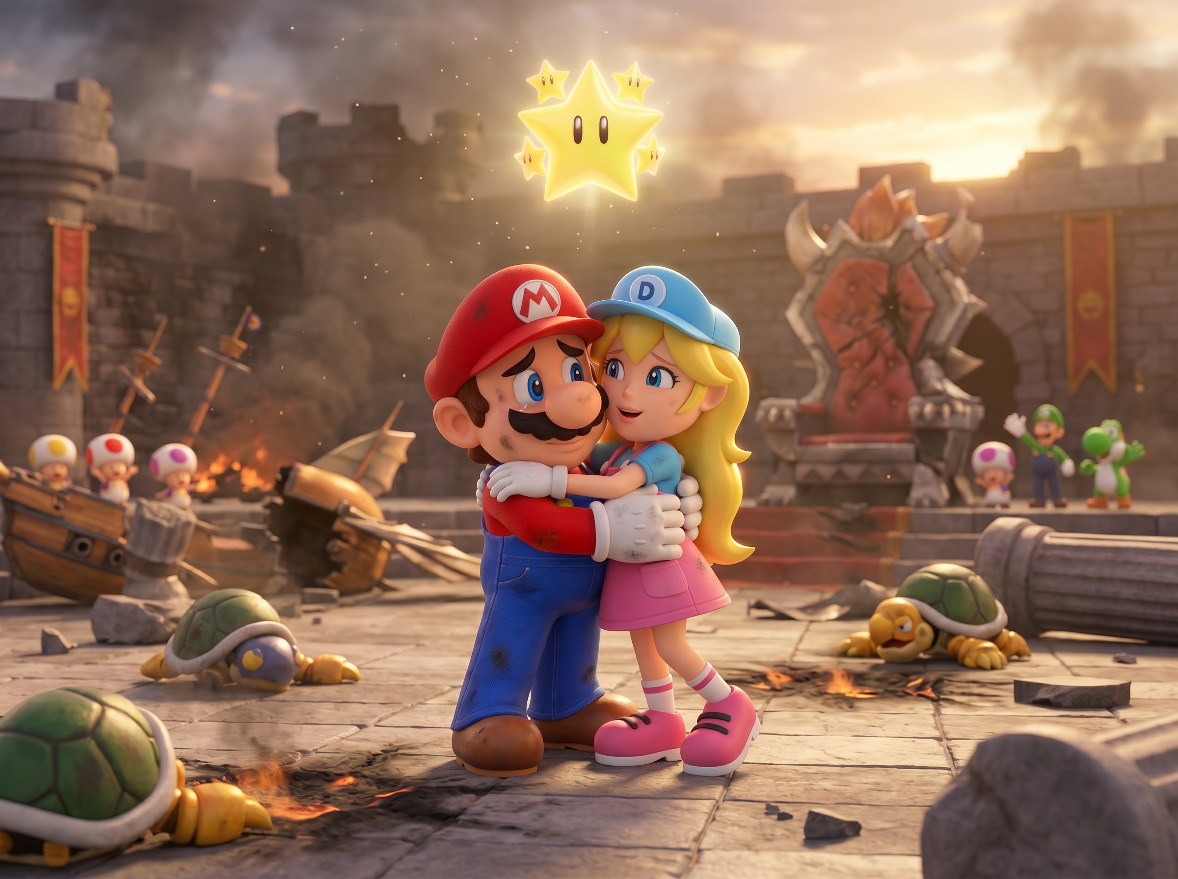 Mario Ded Mario and Dede Embrace After the Battle by Mugen-Gem13 on DeviantArt
