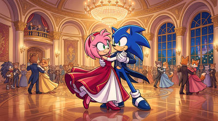 Sonic and Amy in the Ballroom