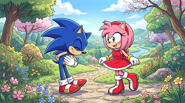 Sonic and Amy Rose Curtsy