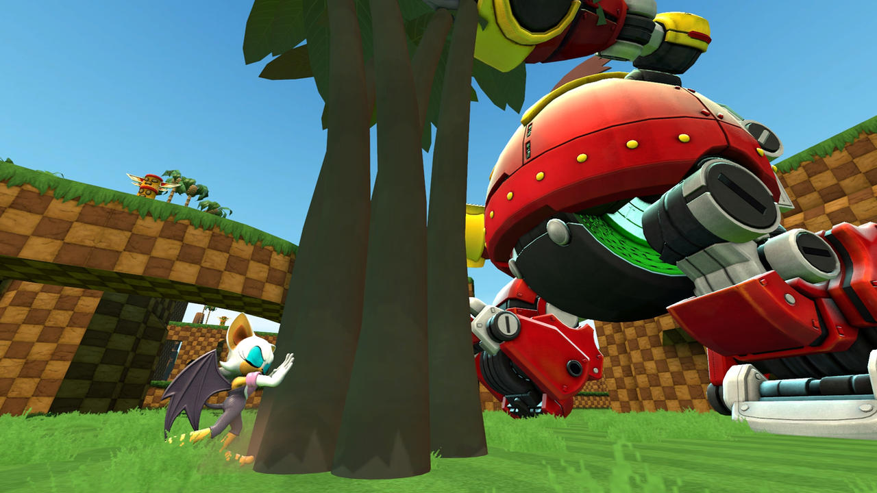 Rouge Being Pushed By Trees And The Deathbot by 1Pororo on DeviantArt
