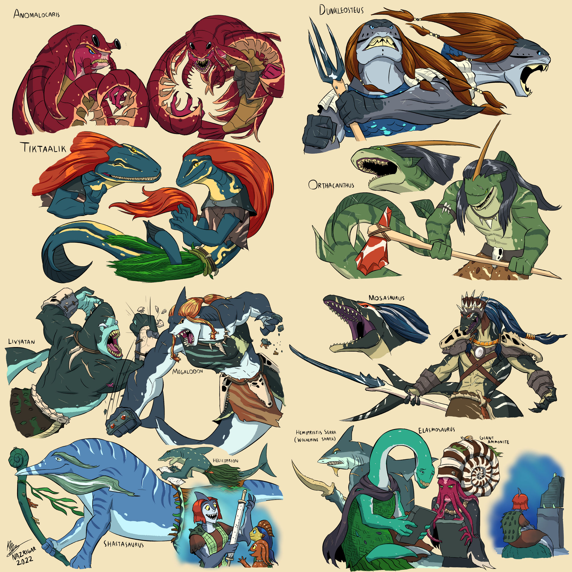 Mermay 2022 - Paleontology Influenced Merfolk by NazRigar on DeviantArt