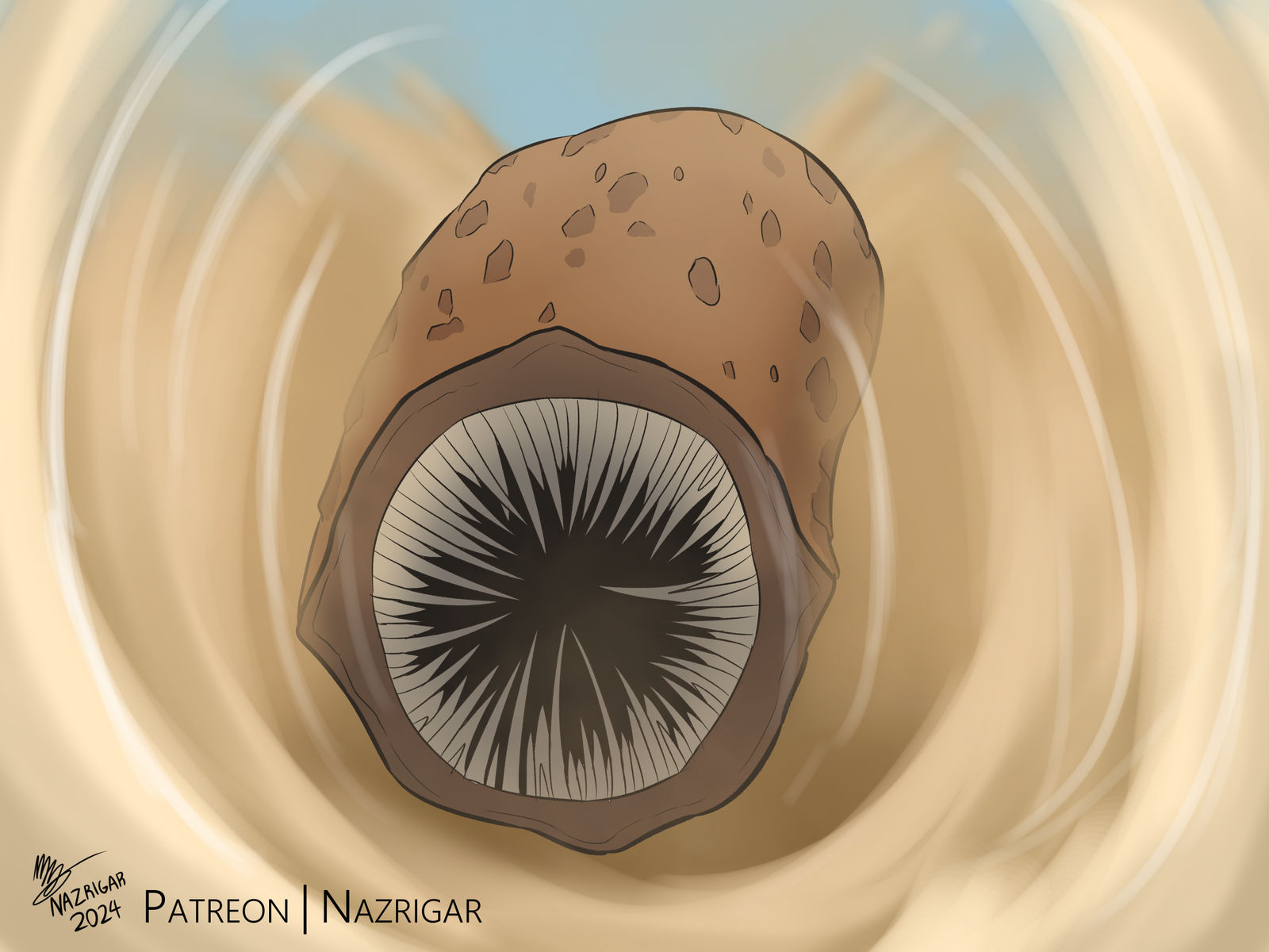 Sandworm Drawing Rference Dune Sandworm by NazRigar on DeviantArt