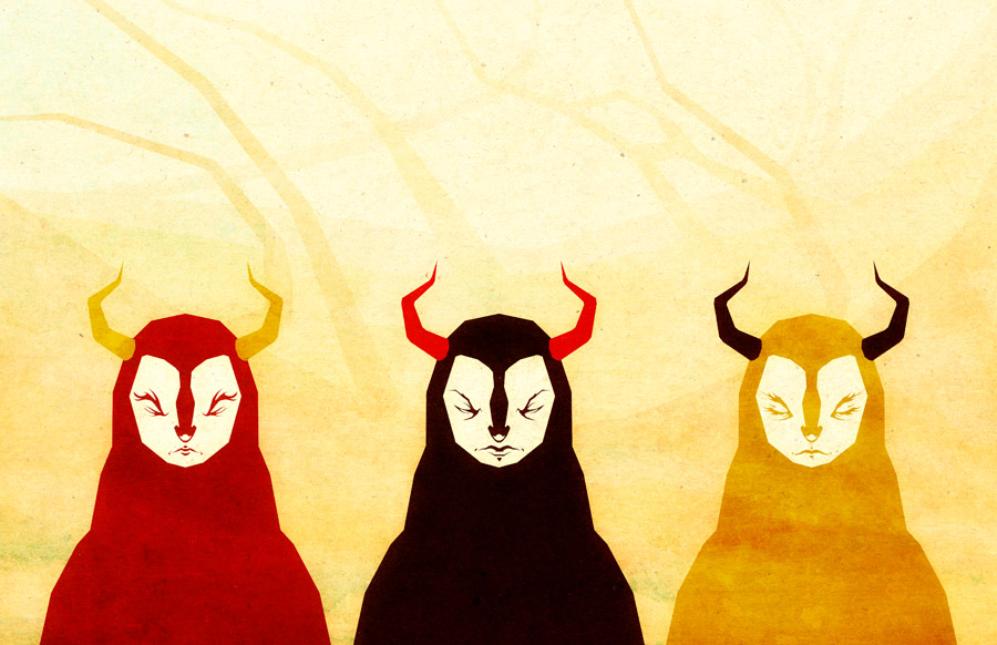 Three Horned Warriors