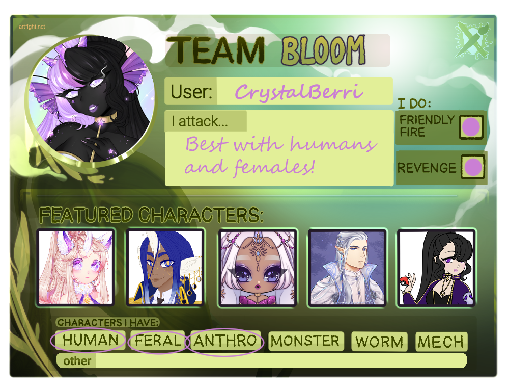 Artfight 2022 Team Bloom by CrystalBerri on DeviantArt