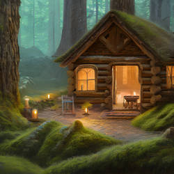 Tiny Mossy Cabin