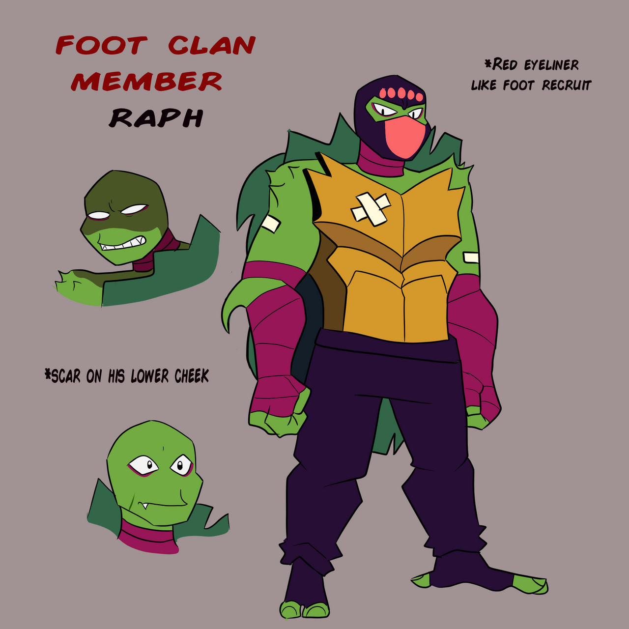 ROTTMNT Villain AU: Foot Clan Member Raph by SwanpyArt on DeviantArt