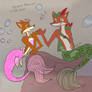 Maid Marian and Robin Hood as Mer-Foxes