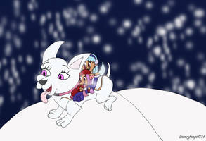 CG - Arielle and Cheryl as Mice Riding Peony