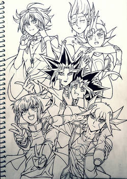 All Yugioh Protagonists (Linework)