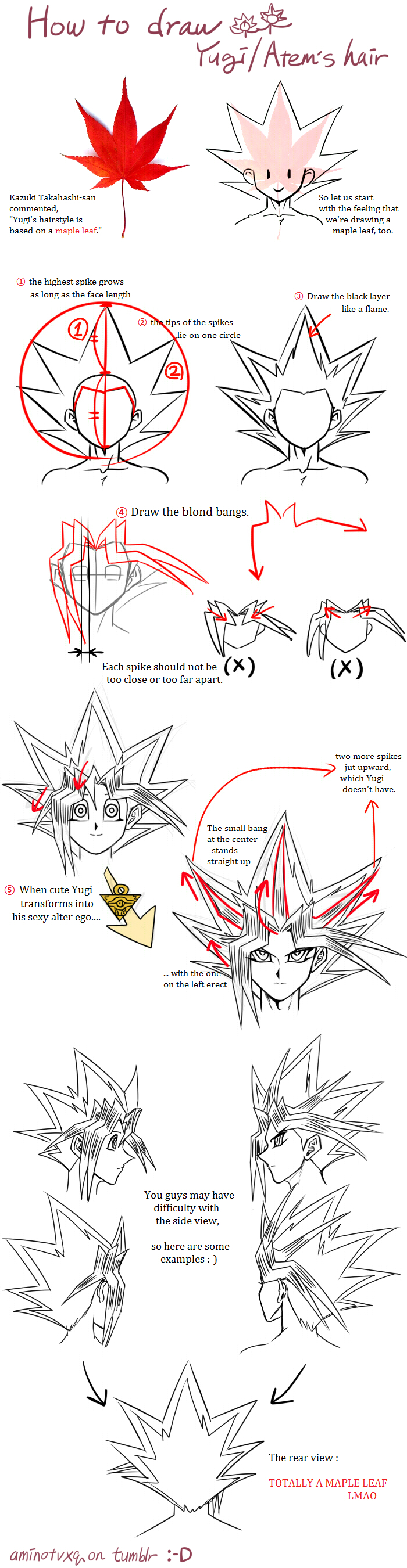 Tutorial : How To Draw Yugi's Hair