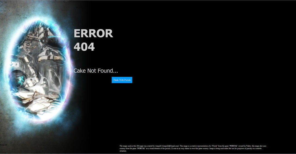 Portal themed 404 page.