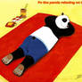 Po the panda relaxing on the beach!