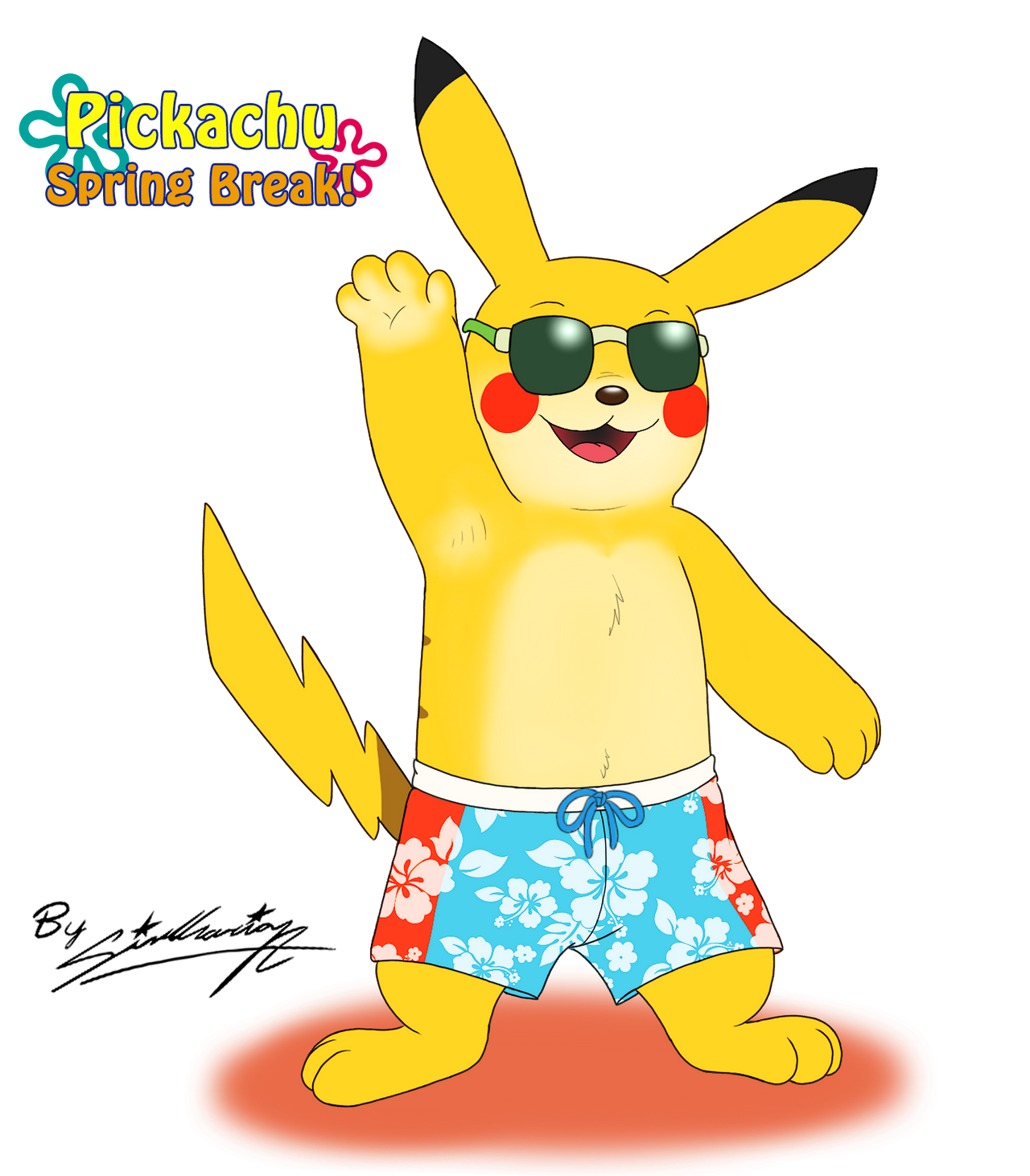 Pikachu in Spring Break! by SAGADreams on DeviantArt
