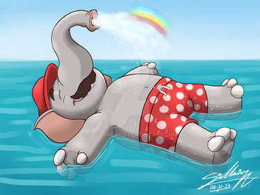 Mario Elephant cooling off!