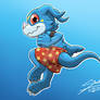 Veemon jumping - Sticker