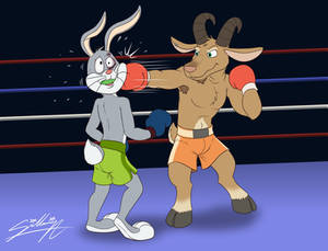 Bunny vs. goat!