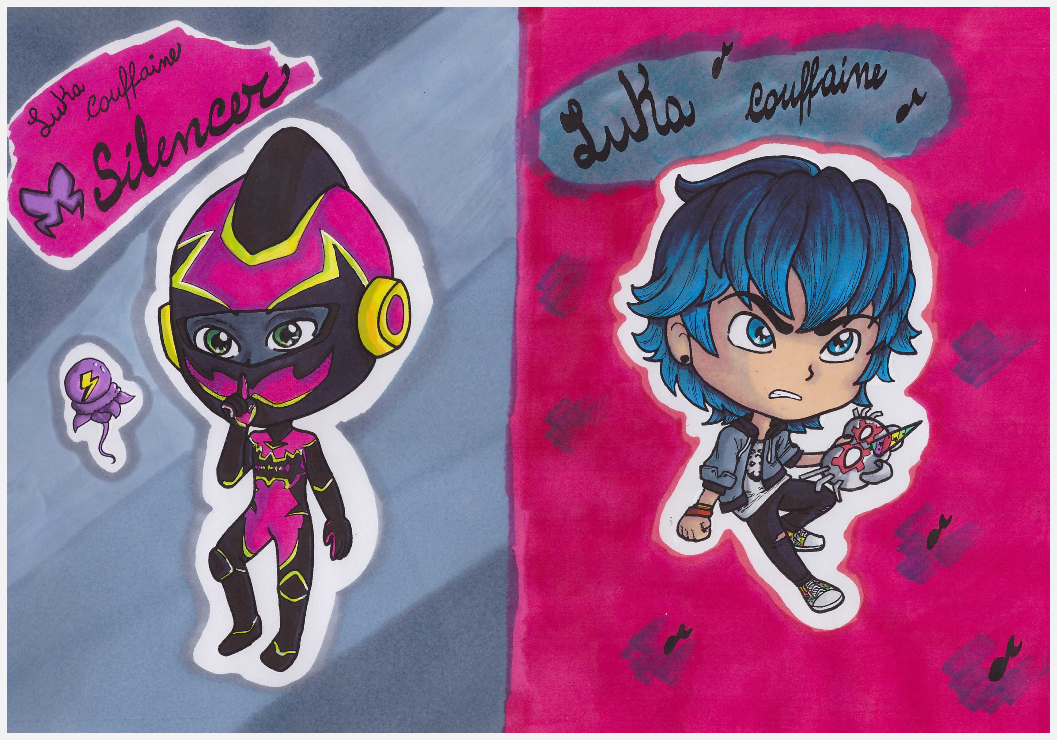picture Luka Silencer Miraculous Ladybug chibi silencer and luka couffaine by