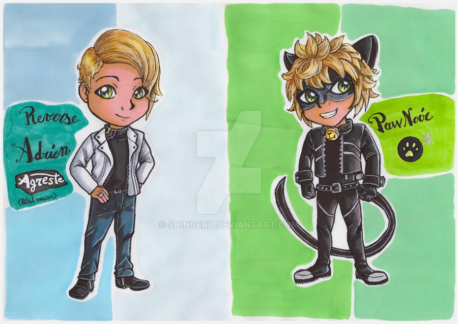 Reverse Adrien and PawNoir chibi by Shingery on DeviantArt