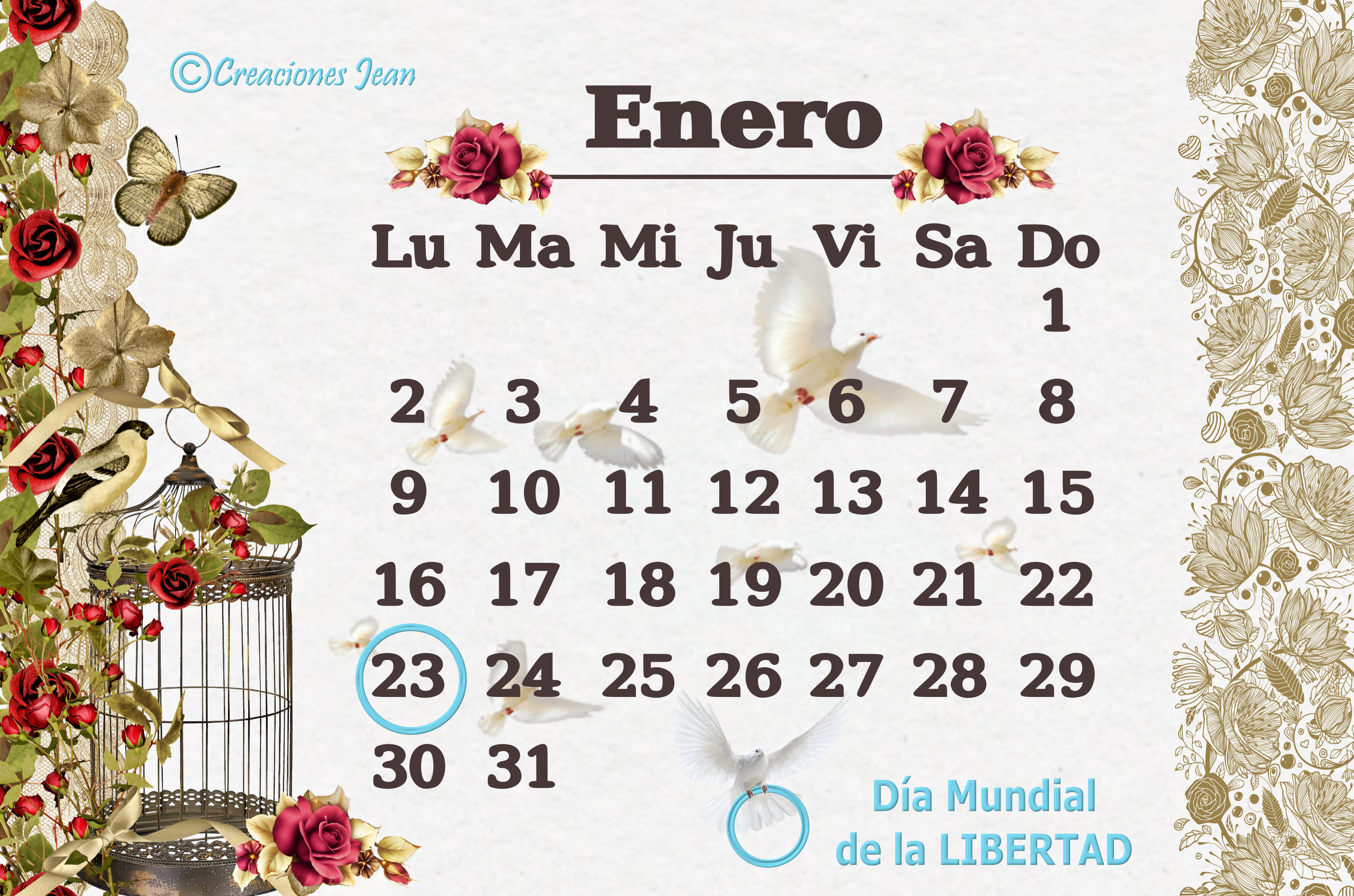 Almanaque De Enero 2023 Calendario-enero-2023-espaol by Creaciones-Jean on DeviantArt