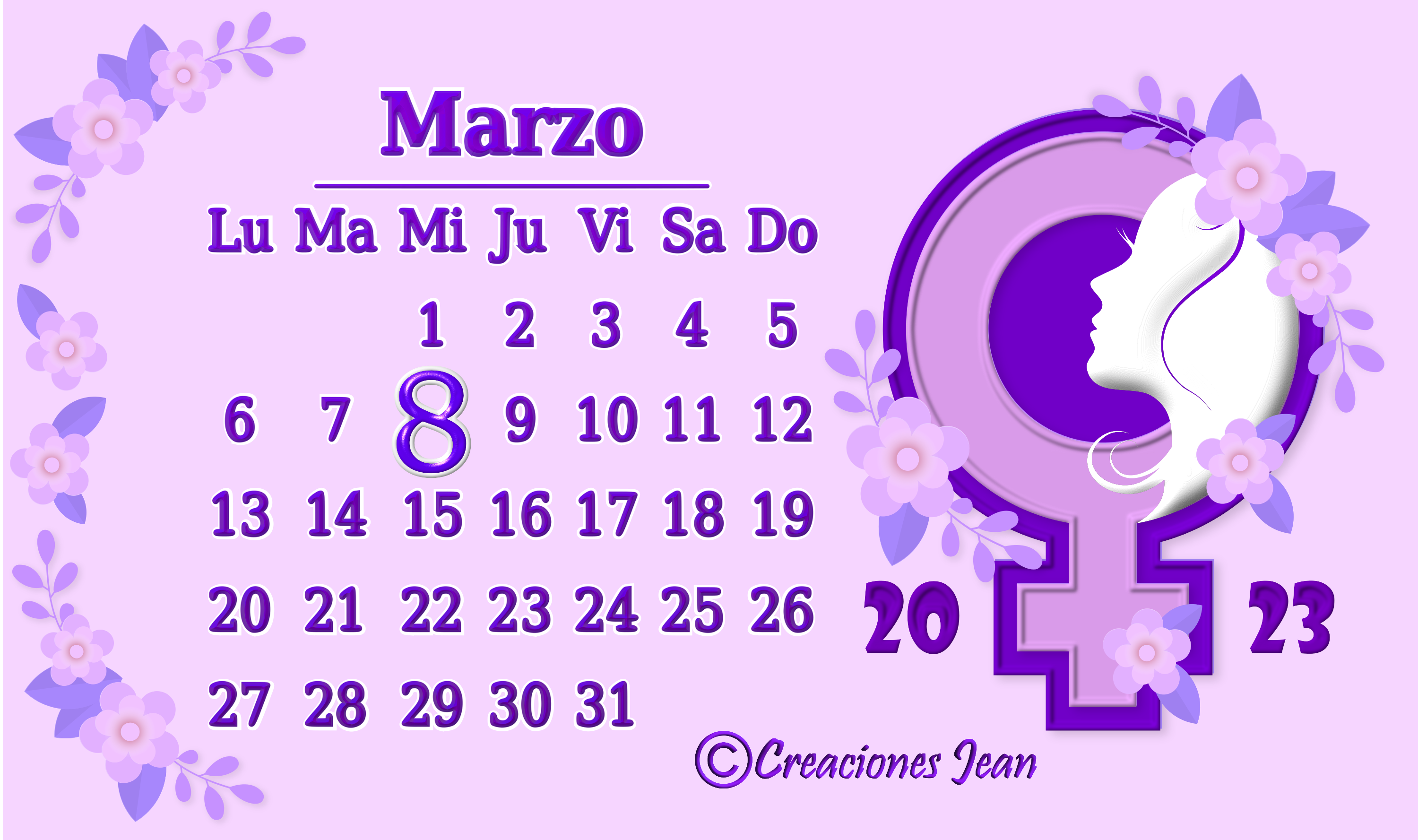 Mes De Marzo 2023 Calendario-marzo-2023-espaol by Creaciones-Jean on DeviantArt