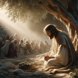 Jesus Orando en los Olivos