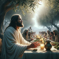 Jesus Orando en los Olivos