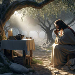 Jesus Orando en los Olivos