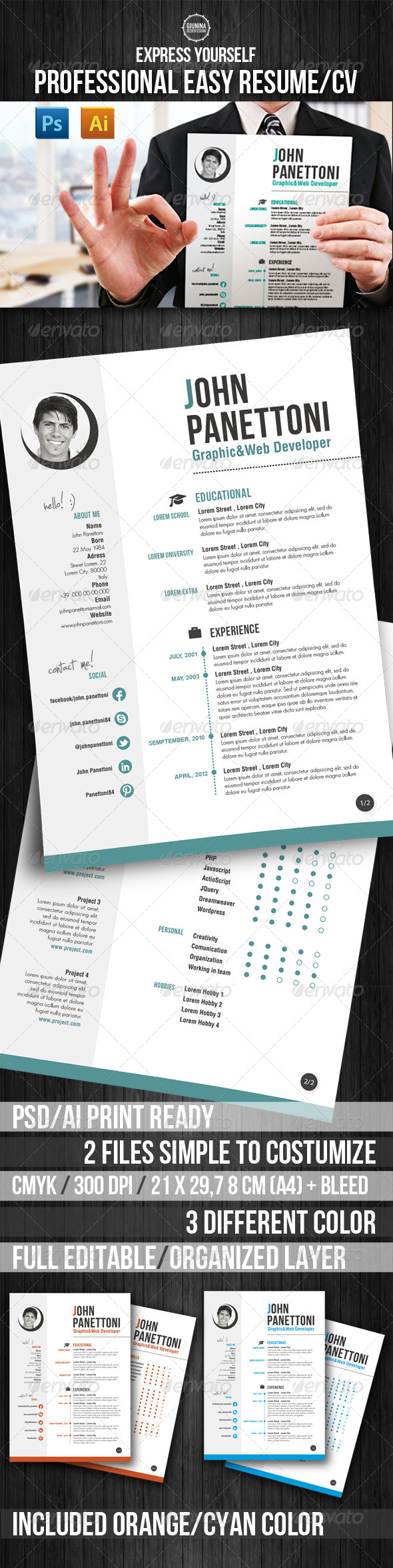 Professional Resume / Curriculum Vitae Template