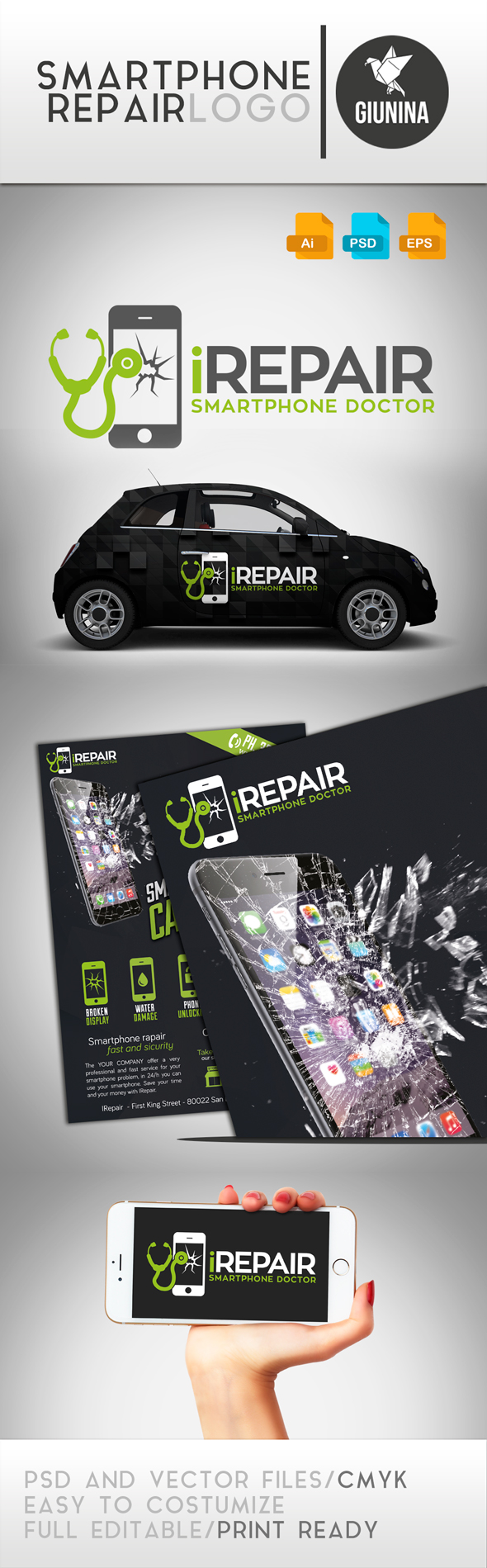 Smartphone Repair Logo Template