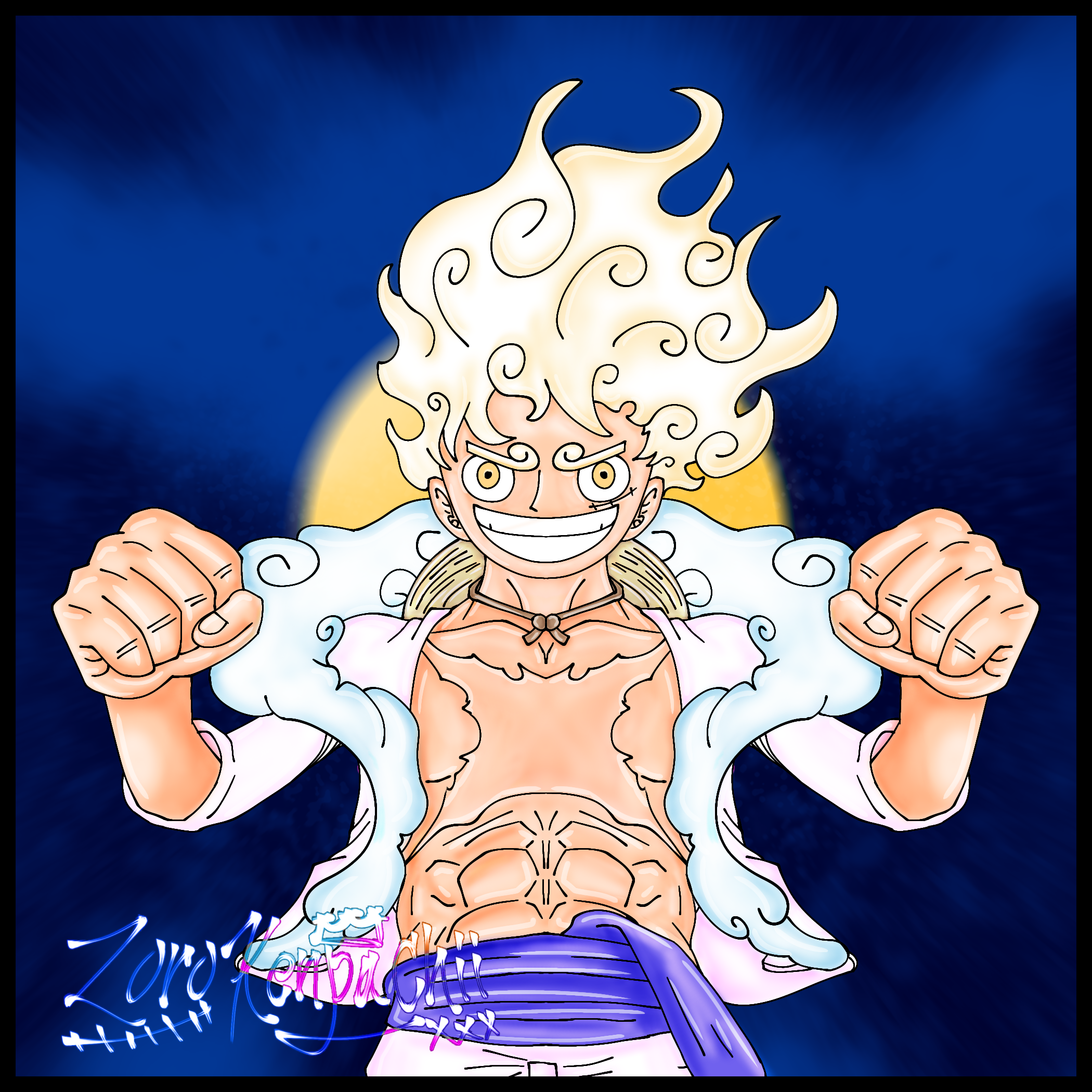 Full HD)Luffy Sun God Nika (Gear 5) - Manga Panel by MaJuuuuuu on DeviantArt