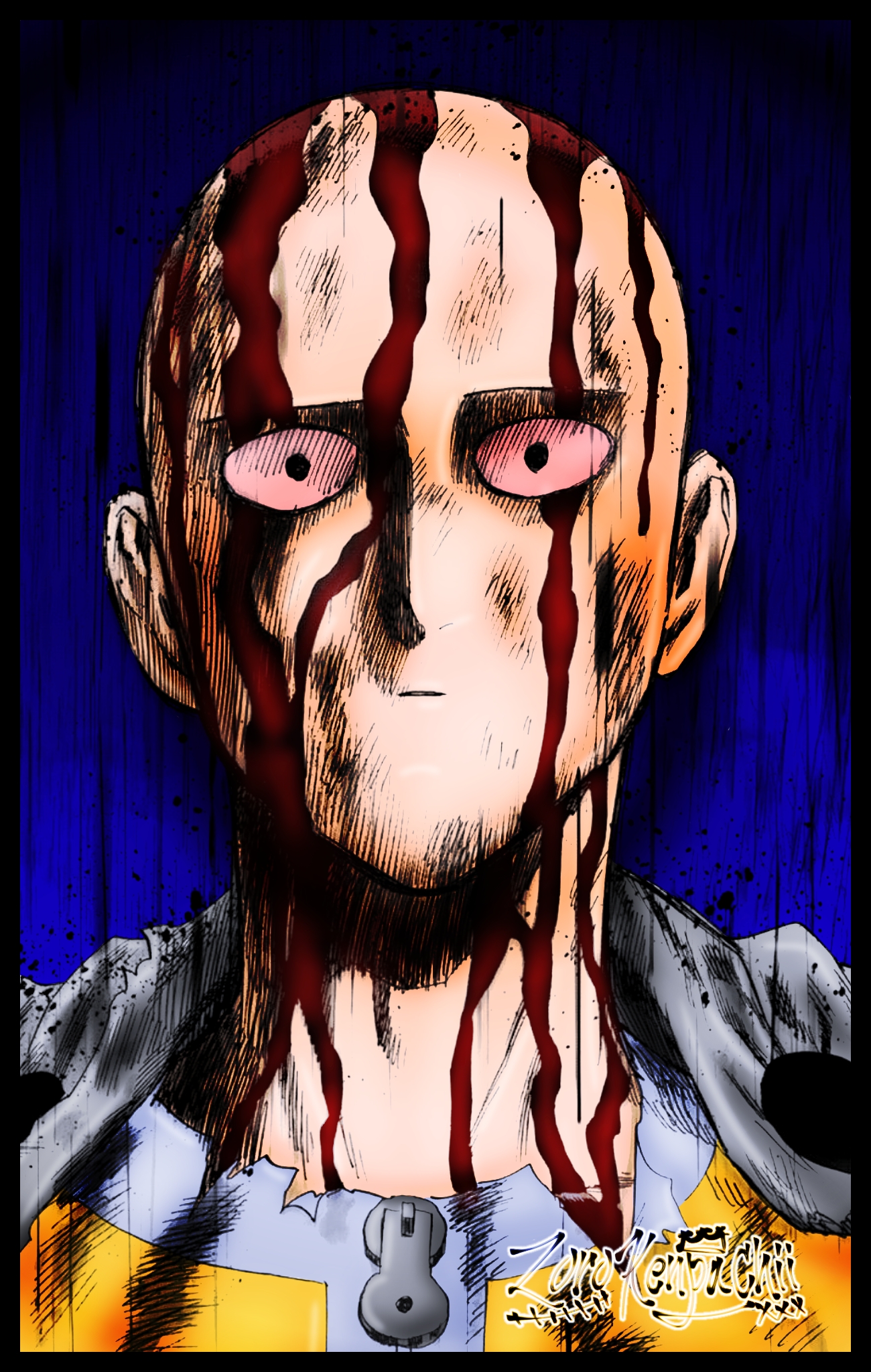 saitama, anime, colors, holy, full body, manga, 8 k