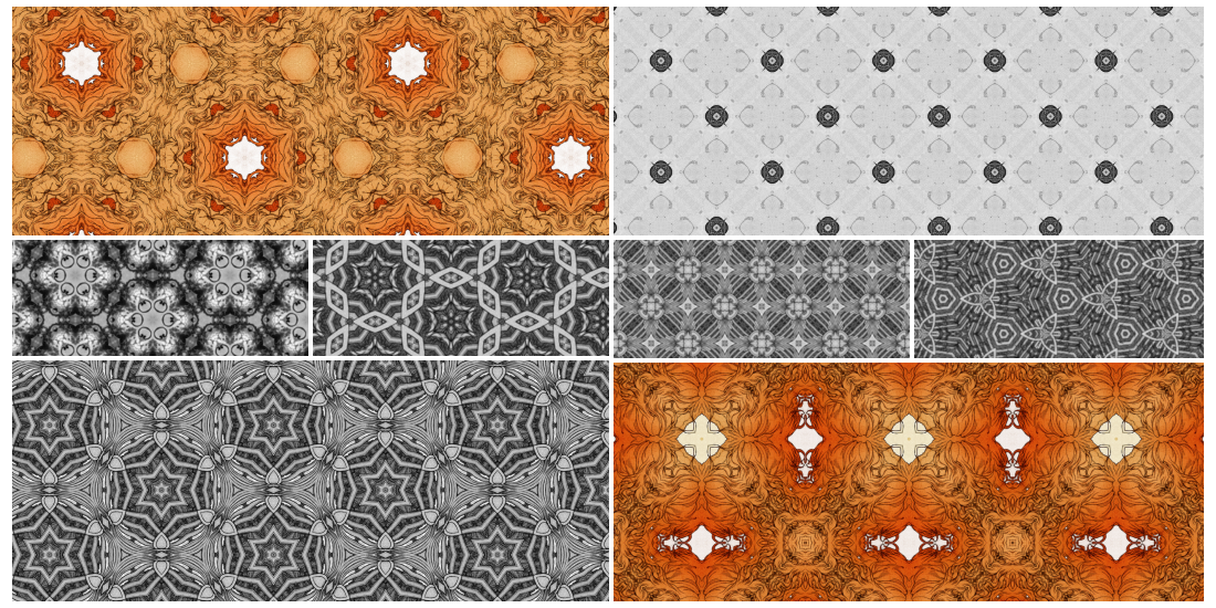 Kaleidoscope tiling patterns