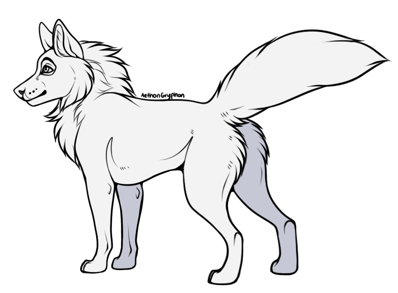Free To Use Wolf Base (+TRANSPARENT LINEART) by AethonGryphon on