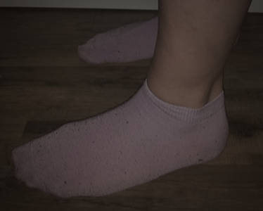 My Wife's big Feet in pink Socks 