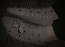 My Wife's  grey Snoopy Socks 3/3