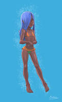 Bikini Girl - Bluehaired and Shy