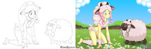 Wooloo Fluttershy - Colored by Cabrony