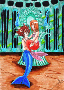 Sora and Kairi in Atlantica