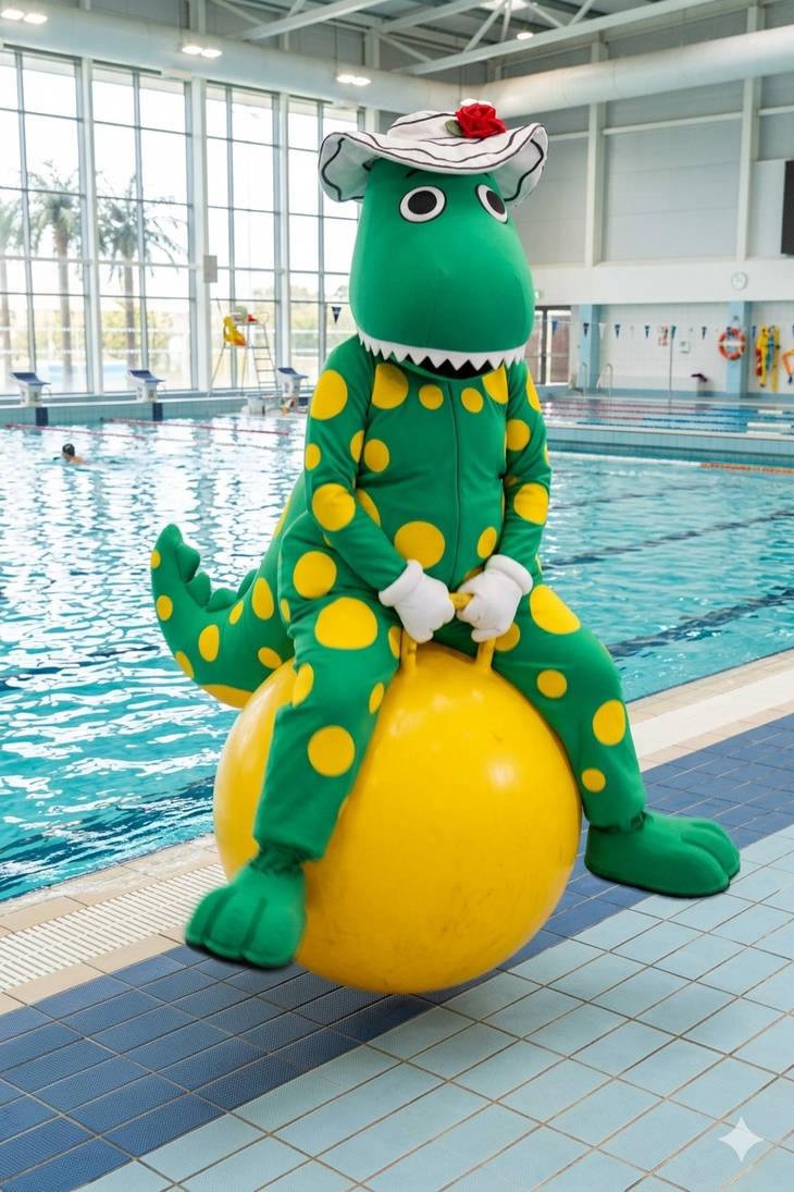 Dinosaur Pool Rider dorothy the dinosaur bounce at the pool by midlerart on DeviantArt