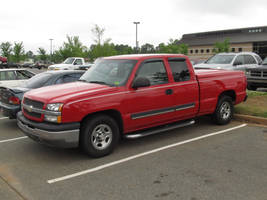 A red Chevrolet truck